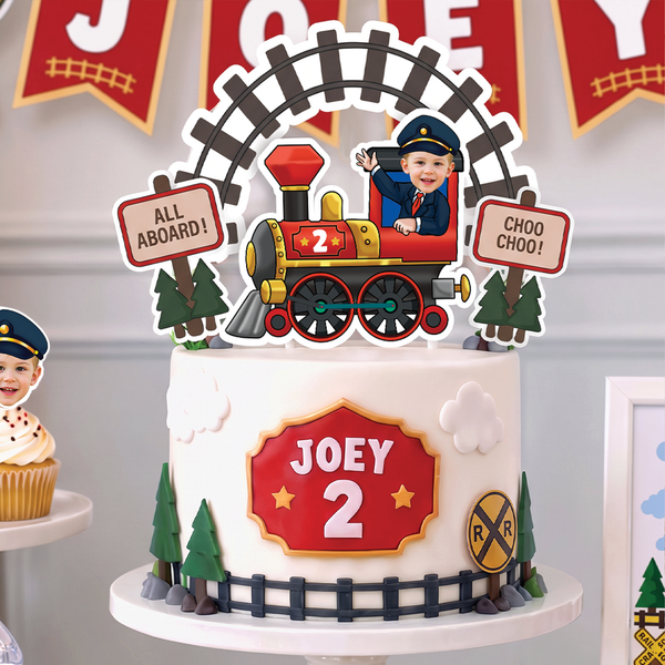 Chugga Chugga Two Two Personalized Train Cake Topper