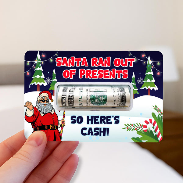 Funny Christmas Money Holder Card - Santa Ran