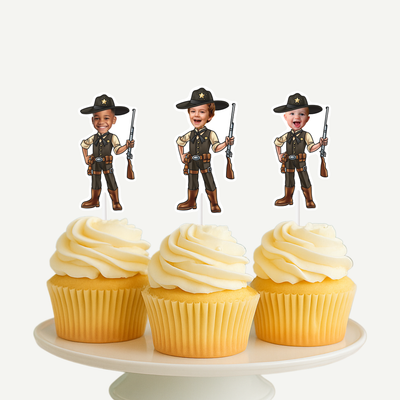 Sheriff Personalized Cupcake Toppers