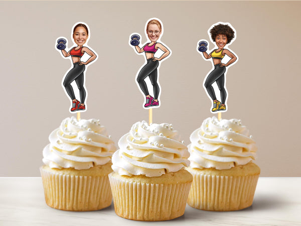 Fitness Trainer Cupcake Toppers