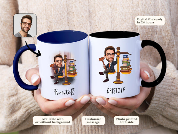 Custom Male Lawyer Mug Attorney Mug Personalized Face