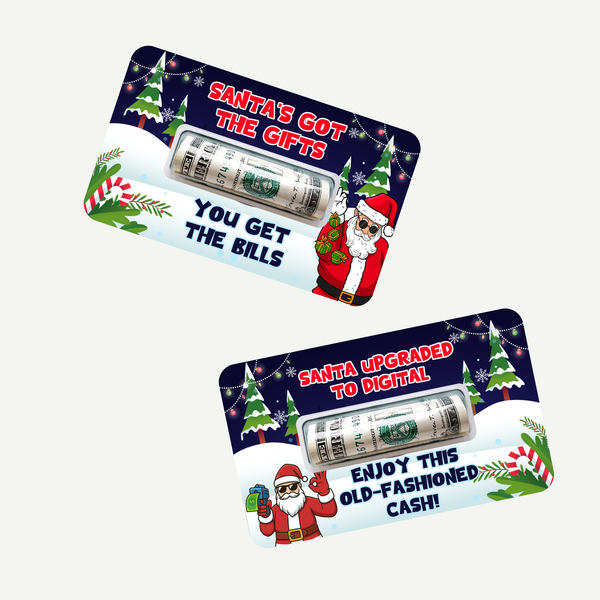 Funny Christmas Money Holder Card | Santa Ran Out of Presents So Here's the Cash