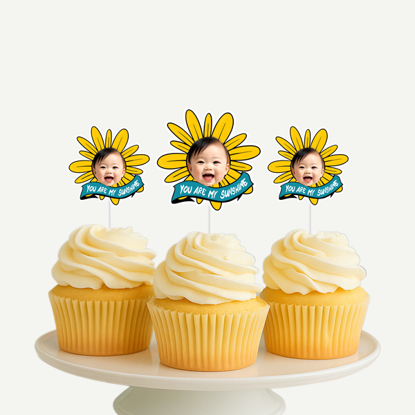 Sunflower Head Cupcake Toppers