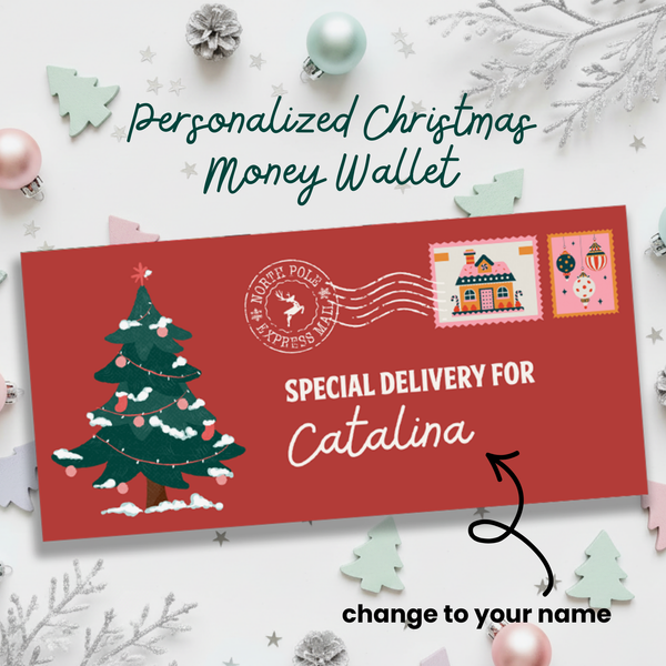 Personalized Christmas Money Wallet | Custom Cash Gift Holder