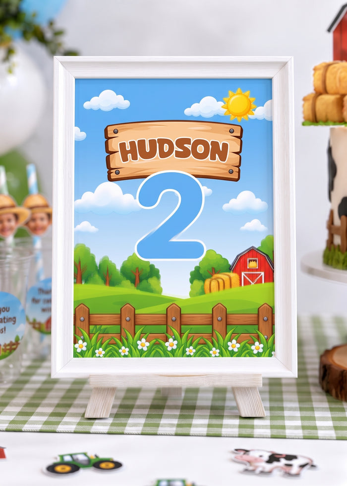 Farm Theme Personalized Centerpiece Sign