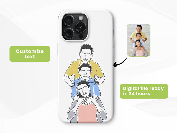 Custom Phone Case with Portrait Personalized Faceless Phone