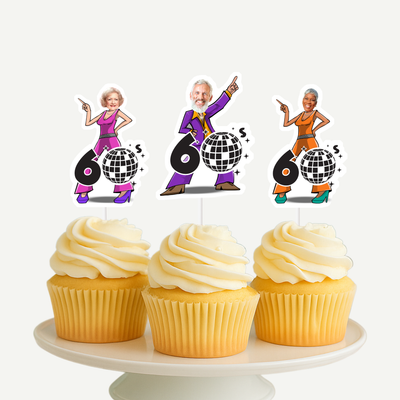 Disco Female and Male Cupcake Toppers