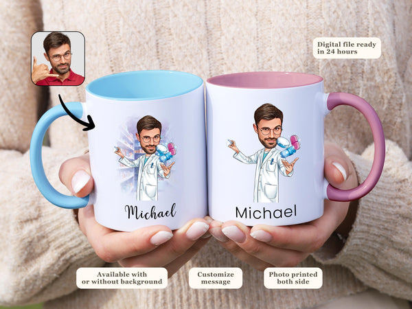 Pharmacy Technician Caricature Mug Unique Coffee Cup for