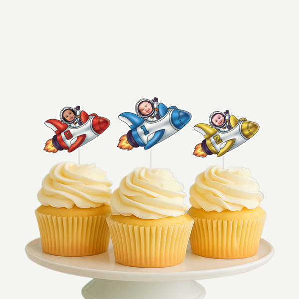 Space Rocket Cupcake Toppers