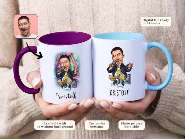 Custom Hip Hop Mug Caricature Hip Hop Dancers