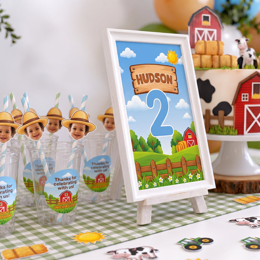 Farm Theme Personalized Centerpiece Sign