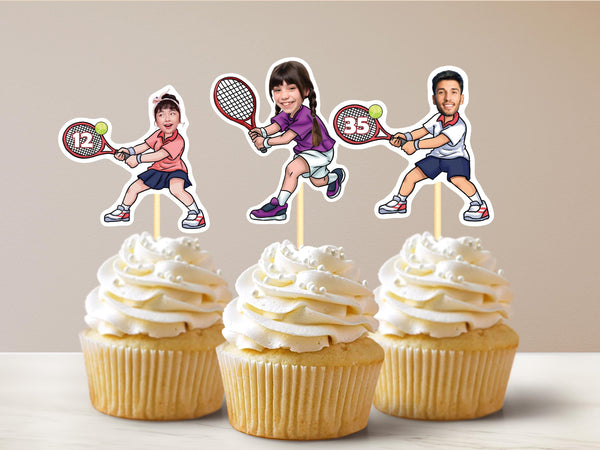 Tennis Face Cupcake Toppers