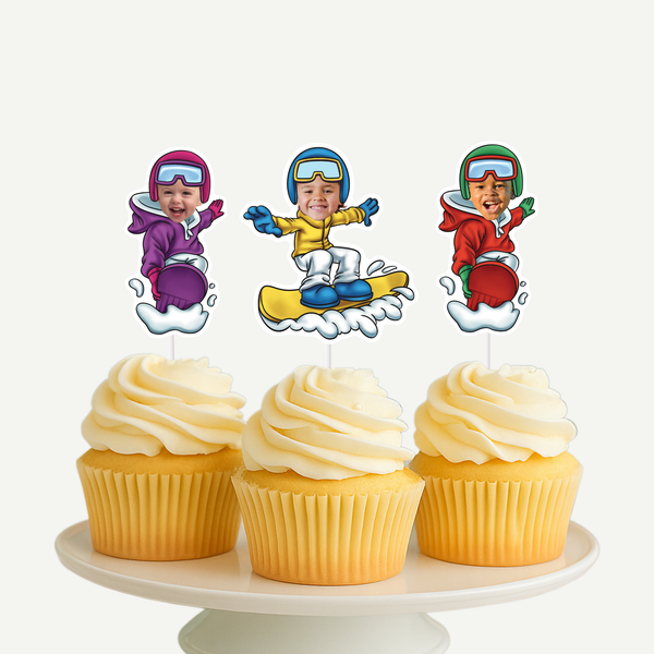 Snowboarding Cupcake Toppers
