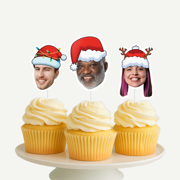 Santa Hat Cupcake Toppers