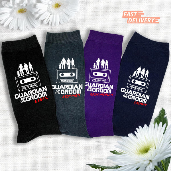 Custom Printed Guardians of the Groom Wedding Socks
