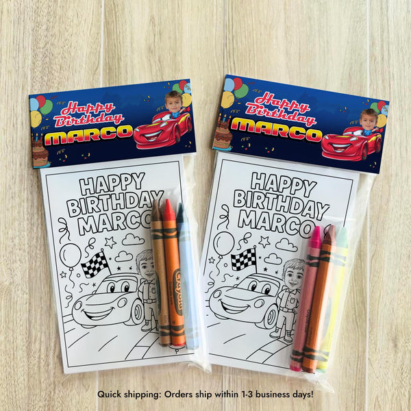 Personalized Cars Theme Birthday Coloring Pages Custom Name
