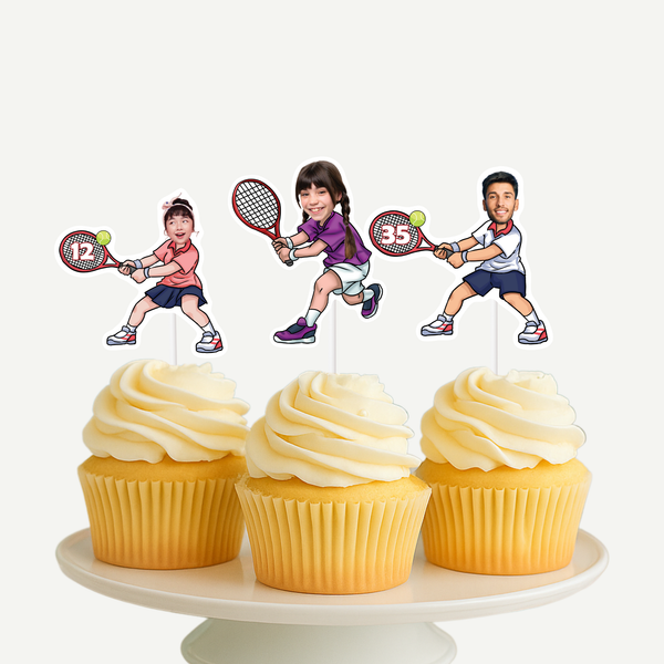 Tennis Face Cupcake Toppers