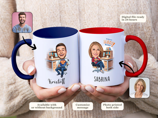 Custom Super Boss Mug Caricature Mug Super Boss