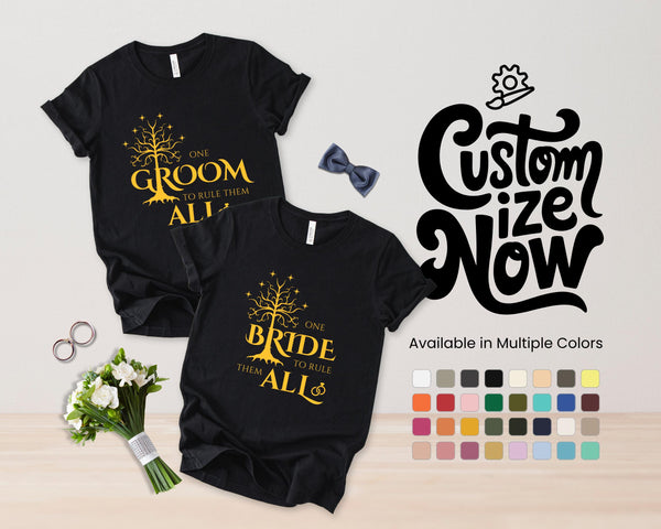 Bride Groom Matching T-Shirts One Bride To Rule