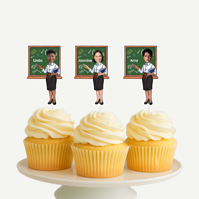 Teacher Personalized Cupcake Toppers