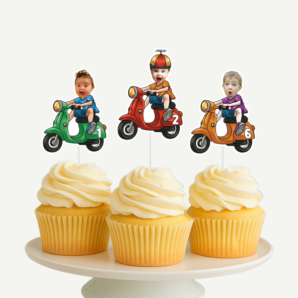 Custom Scooter Cupcake Toppers