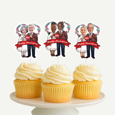 Wedding Anniversary Cupcake Toppers