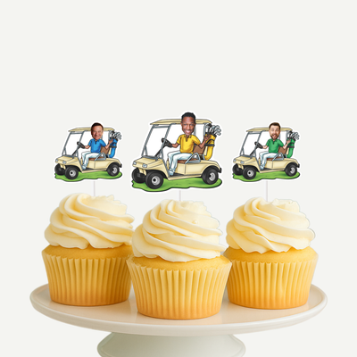 Golf Cart Cupcake Toppers