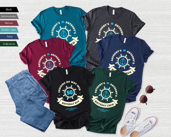 Custom Cruise Birthday Crew Shirt, Personalized Birthday T-Shirt,