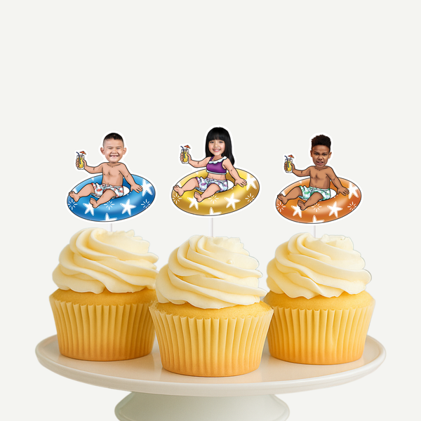 Pool Party Cupcake Toppers