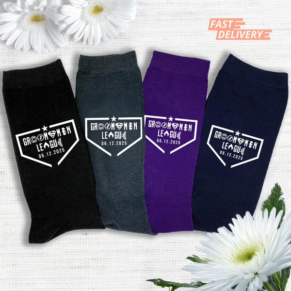 Custom Groomsmen League Wedding Socks for the Groom