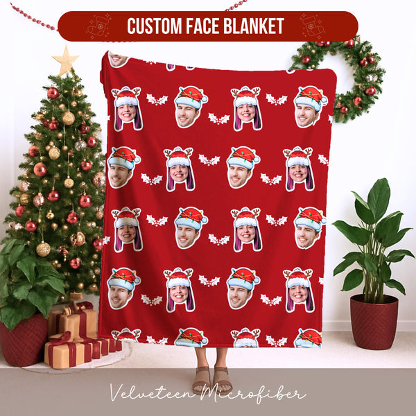 Personalized Christmas Blanket - Family Picture Blanket Holiday