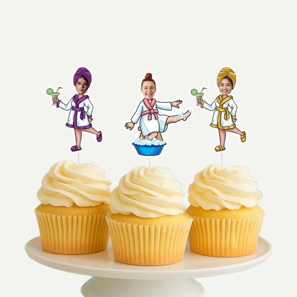 Spa Day Cupcake Toppers