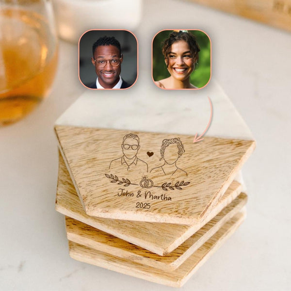 Custom Coaster Personalized Wedding Coasters Set Personalized Custom Gift Accessory