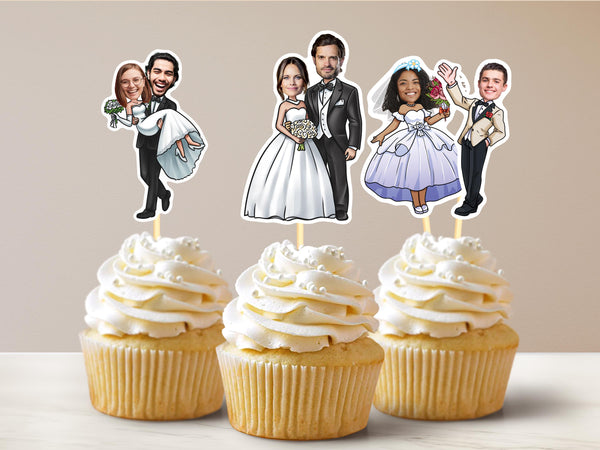 Wedding Cupcake Toppers