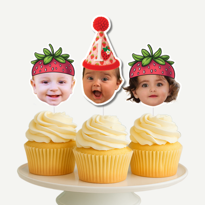 Strawberry Cupcake Toppers
