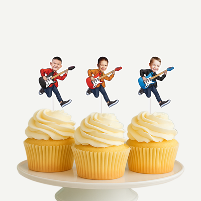 Guitarist Personalized Cupcake Toppers