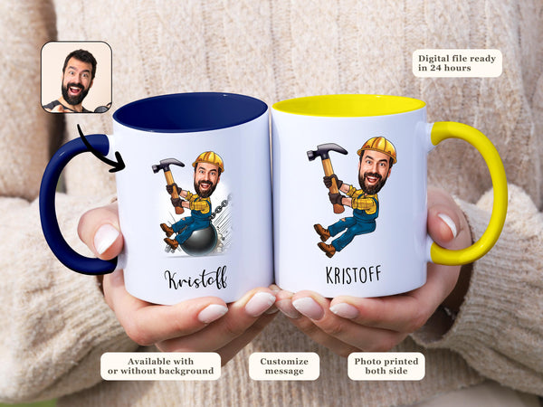 Custom Builder Caricature Mug Funny Personalized Coffee Cup