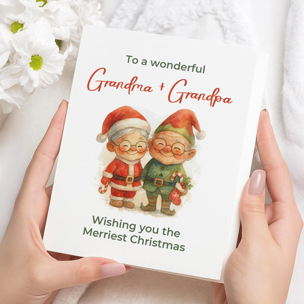 Grandma and Grandpa Christmas Card Personalized Grandparents Holiday