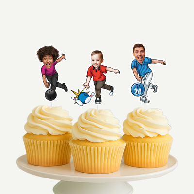 Bowling Cupcake Toppers Sports