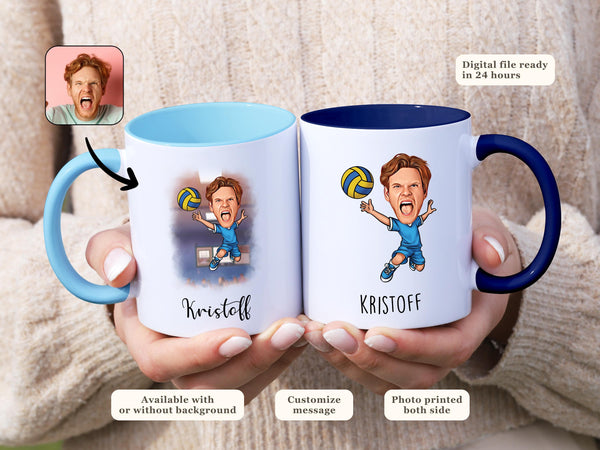 Personalized Volleyball Mug Portrait Custom Mug Volleyball Player