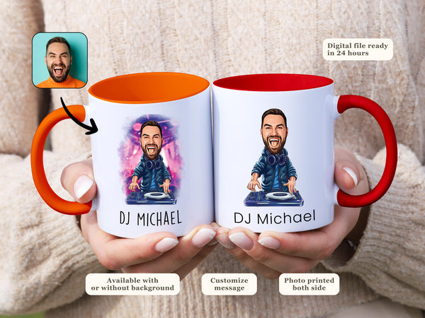 Funny DJ Cartoon Mug Custom Caricature Coffee Cup
