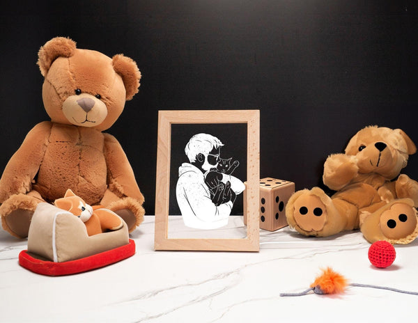 Custom Line Art Photo Lamp Personalized 3D Photo