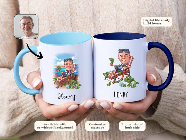 Retirement Celebration Mug Custom Caricature Coffee Cup Gift