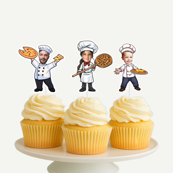 Pizza Chef Cupcake Toppers