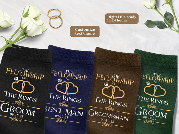 Personalized LOTR Wedding Socks: Custom Printed Lord of