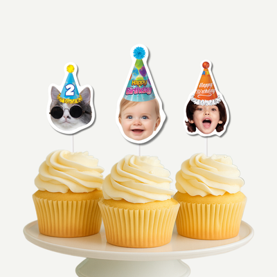 Party Hats Cupcake Toppers