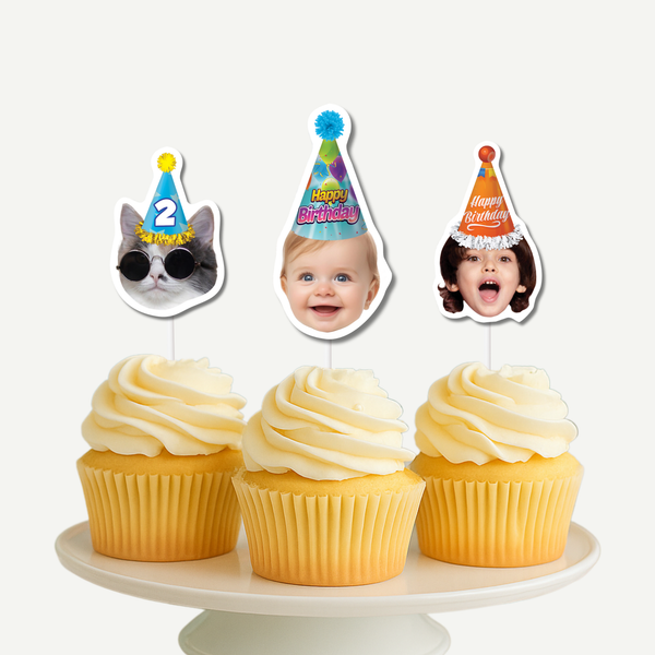 Party Hats Cupcake Toppers