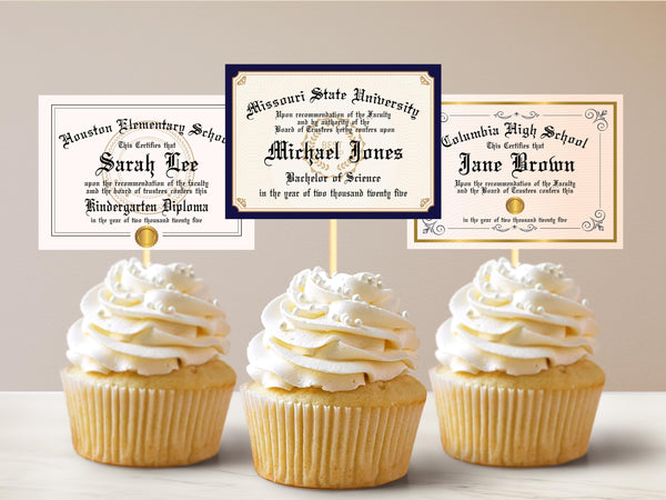 Diploma Cupcake Topper