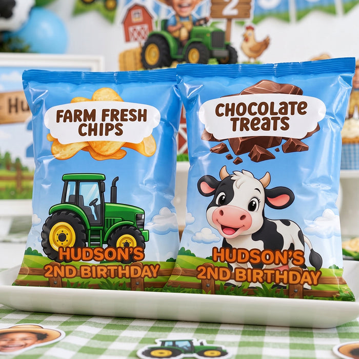 Farm Theme Personalized Chip Bag Labels