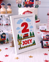 Chugga Chugga Two Two Personalized Centerpiece Sign